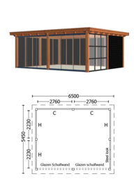 Buitenverblijf Toscane 6500x5450x2600mm (bxdxh) combinatie 3