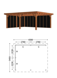 Buitenverblijf Toscane 6500x5450x2600mm (bxdxh) combinatie 2