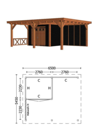 Buitenverblijf Toscane 6500x5450x2600mm (bxdxh) combinatie 4