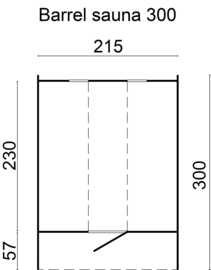 Saunabarrel vuren hout Ø190cm, 250cm lang