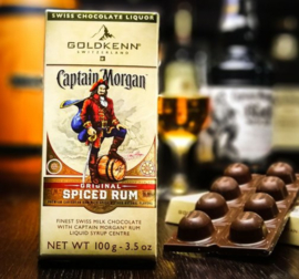 Chocoladereep gevuld met Captain Morgan rum (100 gr.)