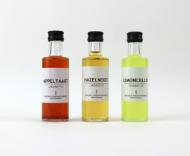 Brievenbus - cadeau -  3 likorette- limoncello - appeltaart - hazelnoot - 3 x 40 ml