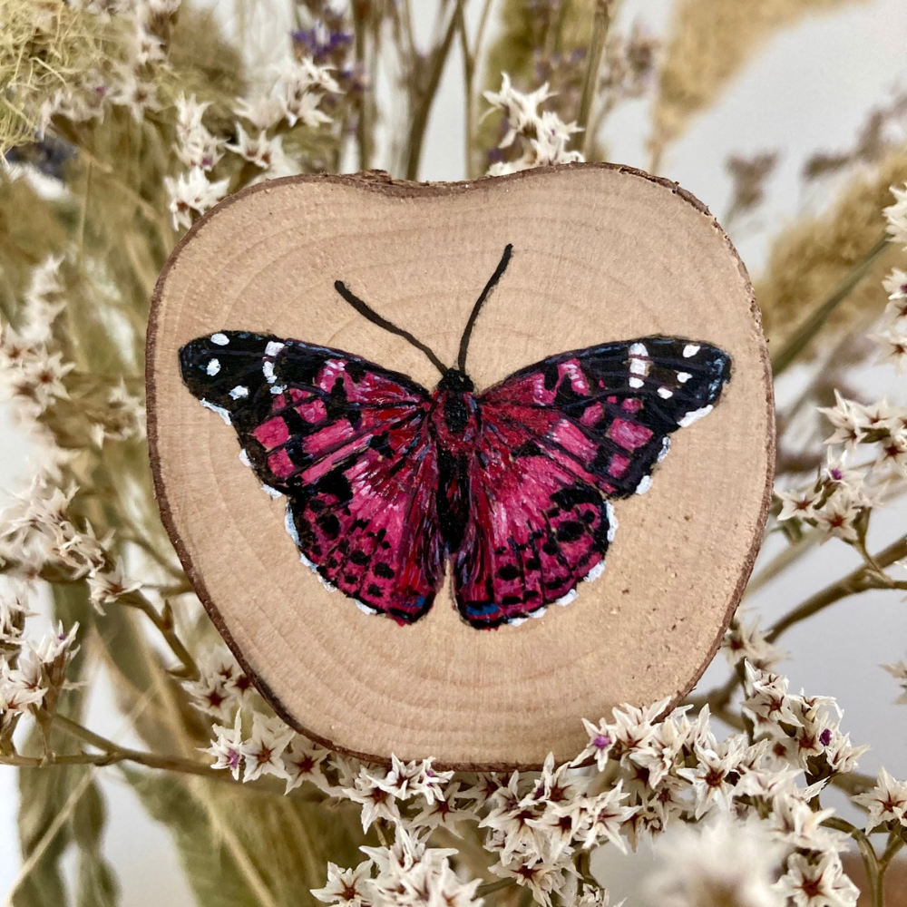 Boomschijfje vlinder (roze)