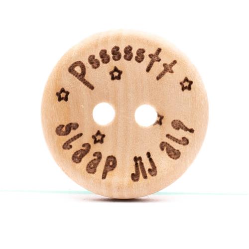 Durable Knoop 'pssssstt slaap jij al?' 20mm. Kaart á 4 stuks - houten knoop