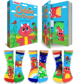 Odd Socks - Oddie the Dragon - United Oddsocks - Mismatched draken sokken - 6 verschillende sokjes - maat 27 - 30