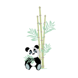 Panda met bamboe muursticker (30x60cm)