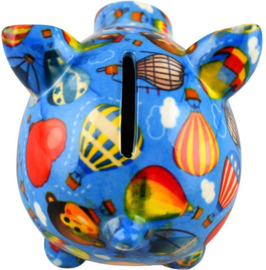 Pomme Pidou Varken Rosie - Spaarpot - Medium - Air Balloons Trueblue