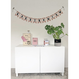 Hippe Kaartjes - Babyshower slinger roze