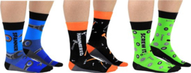 Odd Socks - Cadeau doos voor echte klussers - Cockney Spaniel Tool Box - 3 paar Doehetzelf Heren sokken - voor echte doe het zelvers - maat 39-46