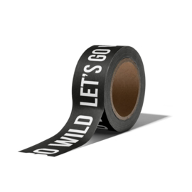 Studio Stationery - Washi Tape -Let's go wild - zwart - Decoratietape Maskingtape - Inpakken 15 mm x 10 m