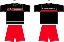 Fun2wear - kinder - meisjes/jongens - shortama - Brandweer- zwart - maat 80