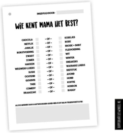 Hippe Kaartjes -Babyshower - Invulkaarten - Babyshowerboek meisje - Babyshowerspelletjes - Invulboek roze - 20 personen