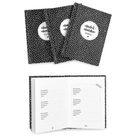Zoedt - Wachtwoorden boekje met zwart wit dots patroon