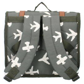 Kidzroom Adore More Schoolrugzak - Schooltas Kind - Groen - Vliegtuig