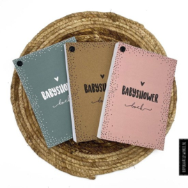 Hippe Kaartjes -Babyshower - Invulkaarten - Babyshowerboek meisje - Babyshowerspelletjes - Invulboek roze - 20 personen