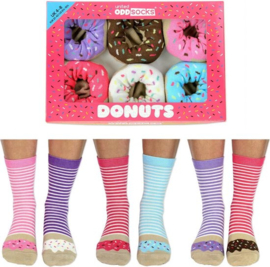 Odd Socks - Mismatched socks - cadeaudoos met 6 verschillende sokken - donut sokken - maat 37/42