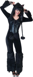Funny Fashion -Verkleedkleding | Black panther Billy | Maat 44 - 46 | Volwassenen | Vrouwen | Carnavalskleding