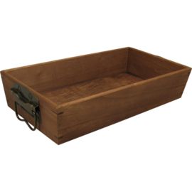 Dienblad - 36x19x7.5cm - hout - oudbruin - 1 stuks