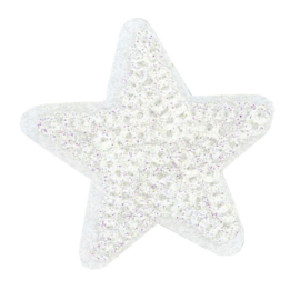 HKM Applicatie ster wit met pailletten 3,8cm