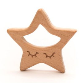Kleine Durable Houten Bijtring Ster (6,5 x 6,5 cm van punt tot punt)