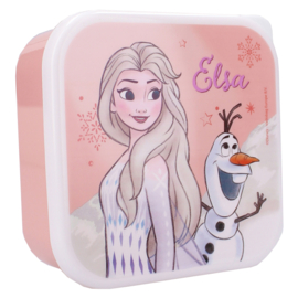 Vadobag Frozen Snackbox en Fruitdoos Lichtgroen en Roze - 3in1