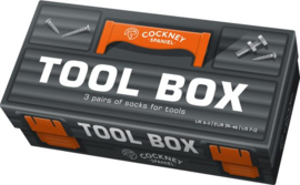 Odd Socks - Cadeau doos voor echte klussers - Cockney Spaniel Tool Box - 3 paar Doehetzelf Heren sokken - voor echte doe het zelvers - maat 39-46