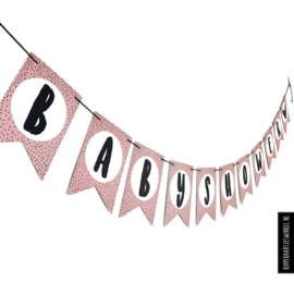 Hippe Kaartjes - Babyshower slinger roze