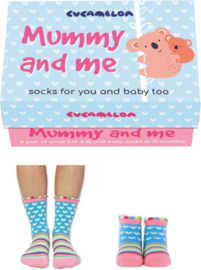 Odd Socks - Cadeaudoosje met Moeder Dochter sokken - Mummy and Me - Maat 37/42 en 0-12 mnd - Kraam cadeau