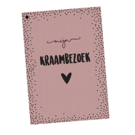 Hippe Kaartjes - Kraambezoek invulkaarten 25 pers. - Roze