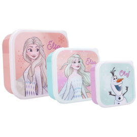 Vadobag Frozen Snackbox en Fruitdoos Lichtgroen en Roze - 3in1