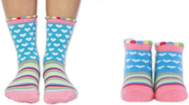 Odd Socks - Cadeaudoosje met Moeder Dochter sokken - Mummy and Me - Maat 37/42 en 0-12 mnd - Kraam cadeau