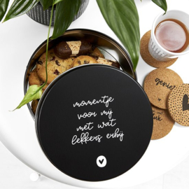 Zoedt koektrommel - zwart wit - Momentje voor mij met wat lekkers erbij