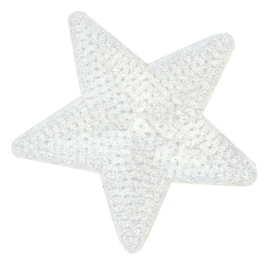 HKM Applicatie ster wit met pailletten 7,8cm