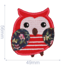 HKM Applicatie uil 49x56mm rood