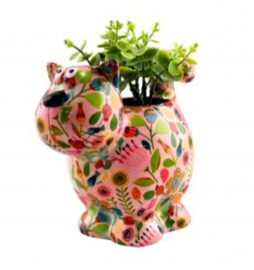 Pomme Pidou - Bloempot -  Dorothy - Medium - Roze met bloemen