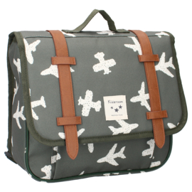 Kidzroom Adore More Schoolrugzak - Schooltas Kind - Groen - Vliegtuig