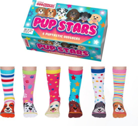 Odd Socks - Kindersokken Pup Stars Multipack Mismatched 30-39 Cadeaudoos