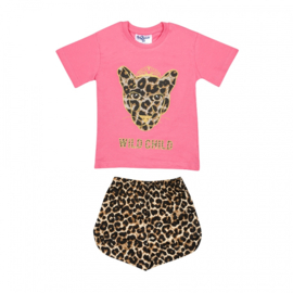 Fun2Wear - Wild Child Shortama Teen | Roze - Katoen - Maat 140