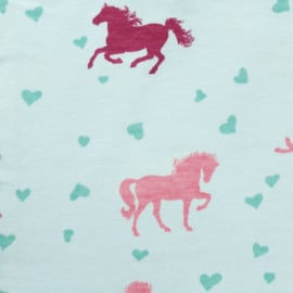 Frogs and Dogs - Pyjama Horse Aqua Love Hearts - Aqua - Maat 158/164 - Meisjes