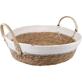 Mand | papier met zeegras | 10cm | rond | naturel | 1 stuks