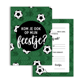 Hippekaartjeswinkel -Uitnodigingen kinderfeestje Voetbal - Verjaardag jongen en meisje - Uitnodigingskaarten
