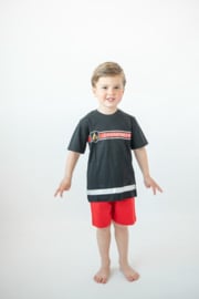 Fun2wear - kinder - meisjes/jongens - shortama - Brandweer- zwart - maat 80