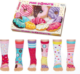 Odd Socks - ODD SOCKS Meisjes Mini Donuts Multipack Mismatched 30-38 Cadeaudoos