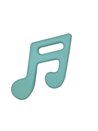 Muzieknoot bijtfiguur turquoise