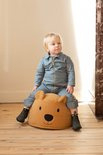 Childhome Teddy Beer Poef – 40x40x25 cm – Zachte Beige Poef met Afneembare Wasbare Hoes – Voor Kinderen vanaf 2 Jaar