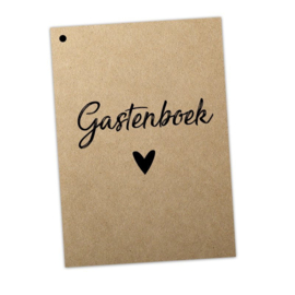 Hippe Kaartjes - Gastenboek invulkaarten 25 pers. - Kraft
