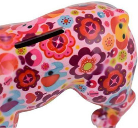 Pomme Pidou French Bulldog Jack | Spaarpot | LARGE | Pink Elephant Parade(30x13x24cm - Keramiek)