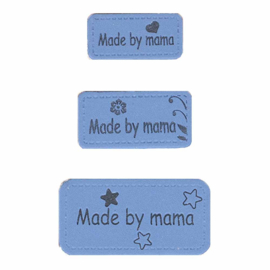 OPRY SKAI-LEREN LABELS MADE BY MAMA - licht blauw