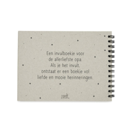 Zoedt - Invulboekje voor de allerliefste opa