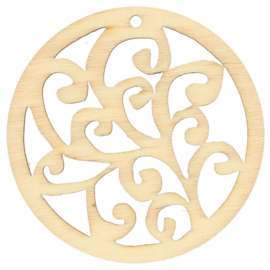 Houten ornament hart 7,8cm